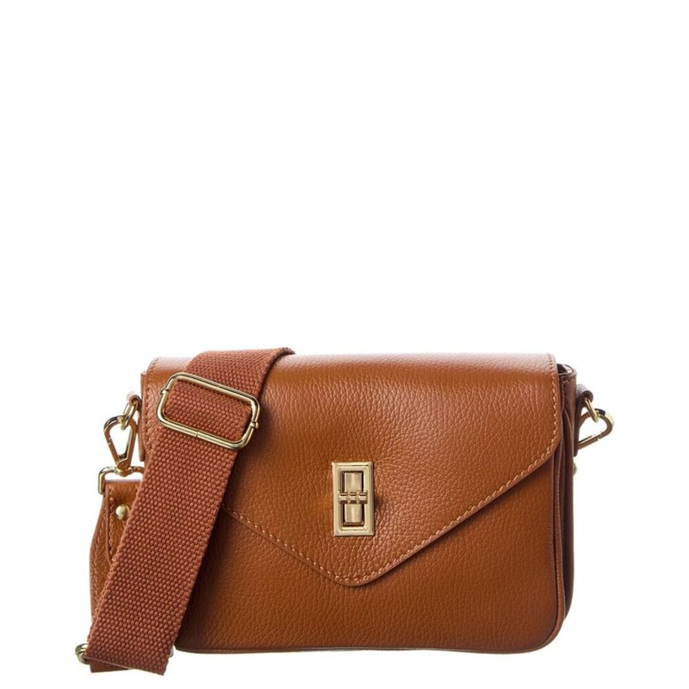 Italian Leather Crossbody, Brown
